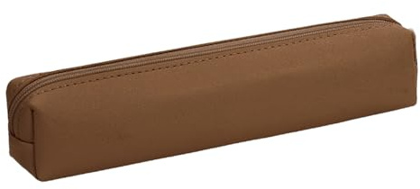 Söt pennväska – 19 x 3,5 x 3,5 cm estetiskt pennfodral, multifunktionell förvaringspåse, mjuk tyghållare med stor kapacitet | trendig stationär arrangör för barn tonåringar fra, BRUN, se beskrivning