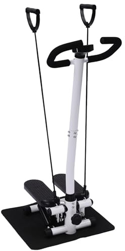 Stepper Fitness 2 in 1 per la casa, capacità di carico 150 kg, oscillazione silenziosa, dispositivo di esercizio a piedi, stepper fitness con maniglie, per perdita di peso, fitness ed esercizio
