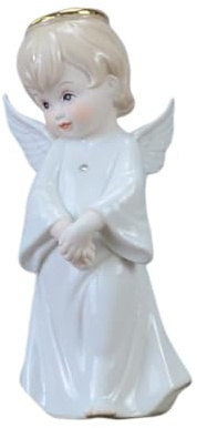 FCXDMY Estatua de ángel de cerámica, Escultura Blanca de decoración del hogar para Arte de Pared de Escritorio para Amigos