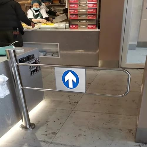Automatisk svängdörr för butiker och stormarknader – anpassningsbar envägs-säkerhets- ingång/utgångsenhet, metallvridstile, halvhöjddesign (vänster, 50 cm)