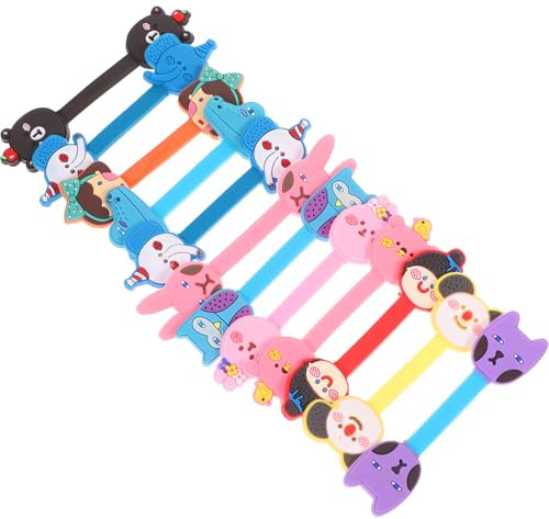 KOMBIUDA Wire Organizer 12Pcs Cute Animal Data Cable Holders for Earphones and Charging Cords, Suitable for Home and Office