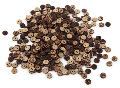 400Pcs Holzknöpfe, Vintage Rund Knöpfe mit 2 Löchern, Basteln Knöpfe für DIY Nähen Scrapbooking Decor