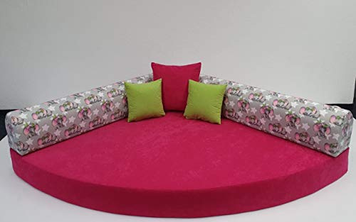 fitalia Kuschelecke Viertelkreis Kindersofa Kleiner Elefant, Fb. pink, 140 x 140 cm, Made in Germany!