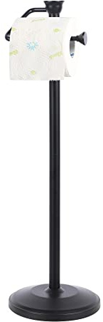 ZCCZ Toilettenpapier Halter Stand – Toilettenpapierständer aus hochwertigem Metall, stehender Klopapierhalter mit Standfuß, Toilettenpapierhalter – 60 cm – Für Wohnung und Büro – schwarz