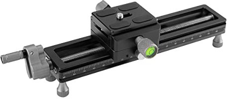 Fotopro Macro Focusing Rail Rack Slider for Close-up Shooting Macro Photography with Quick Release Plate 7.4 Inch Aluminum Alloy Universal Camera Slider for DSLR Camera Camcorder Film Photography