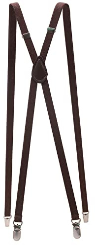 WEJUN Hombres Tirantes Tirantes De 1Cm para Mujer, Unisex, Ajustados, Finos, Tirantes para Pantalones, Tirantes Ajustables, Pantalones con Clip, Tirantes, Cinturón, Marrón