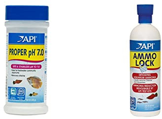 API Proper pH 7.0 Freshwater Aquarium Water pH Stabilizer and API Ammo-Lock Freshwater and Saltwater Aquarium Ammonia Detoxifier
