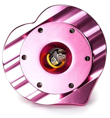 NRG Innovations NRG-SRK-143PK Steering Wheel Quick Release Kit Adapter Pink Body/Pink Heart Shape Ring Flares, 6x70mm & 6x74mm Bolt Pattern
