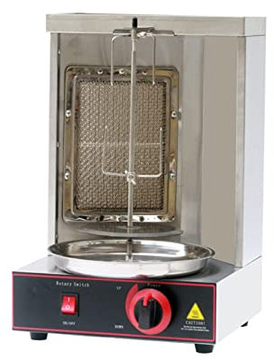 Gril Vertical électrique, rôtisserie Grills Petit Four à gaz Barbecue Turc 360 ° Grille rotative Automatique Machine Universelle à Kebab pour Poulet, Barbecue à Dinde pour Jardin de fête à la
