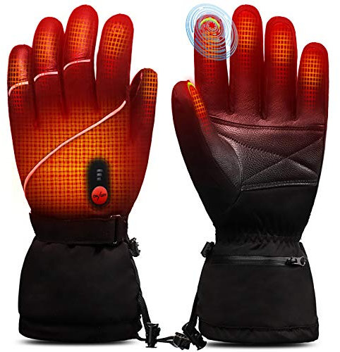 Electric Warm Heated Gloves 7.4V 2200MAH Battery Powered Heat Gloves Kit, Winter Sport Outdoor Thermal Insulate Gloves for Climbing Skiing Hiking Touchscreen Handwarmer,XL
