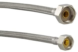 DL-pro Flexschlauch Panzerschlauch 3/8 x 1/2 Zoll Länge 500mm flexibel für Anschluss Wasserhahn bis 70 °C Warmwasser Kaltwasser