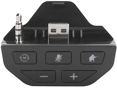 Stereo-Headset-Adapter für One, Kopfhörer-Konverter, Gamepad-Sound-Enhancer mit Lautstärkeregelung für Voice-Chat und Game-Sound-Mix (Schwarz)