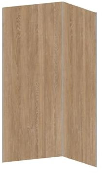 Vente-unique - Lot de 2 panneaux muraux de douche effet bois en aluminium avec profilés - L90 x L120 x H210 cm - ENEKO