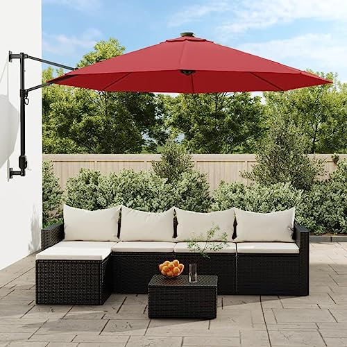 INLIFE Wand-Sonnenschirm Knallrot 290 cm,9,86 KG,362891
