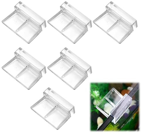Tokaneit Glasabdeckungs Clips für Aquarien 6 Stück 6mm Acryl Aquarium Glasabdeckungs Halter,Glasabdeckung Clip Unterstützung Halter,Halterung für Aquarien,Universalhalter für Glasabdeckung