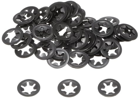 QUARKZMAN 60Pcs Rondelles de Blocage à Étoile à Dents Interne M5 Acier 65Mn | Clips de Retenue à Enclenchement Rapide, Rondelles de Blocage à Verrouillage Rapide