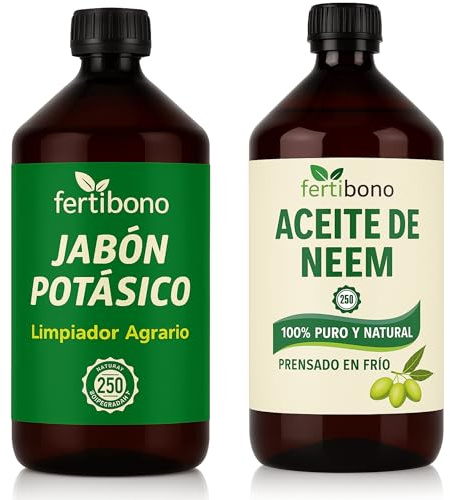 FERTIBONO BabyPlus - Jabón Potásico y Aceite de Neem – Pack 250 ml - Alta Concentración, Mayor Ahorro con Menor Dosis, Eficacia en el Cuidado de Plantas.