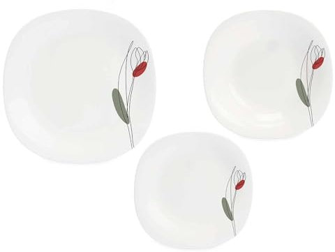 San Ignacio Vajilla 18pzs cuadrada tulipan opal colección VIVALTO