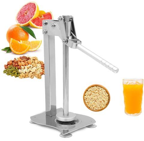 Gtouse Exprimidor manual de limón, exprimidor de naranja resistente, exprimidor de cítricos de acero inoxidable, prensa de frutas y trituradora de nueces