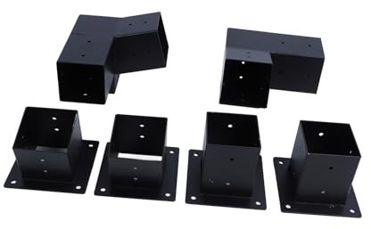 3 Way Slanted Roof Pergola Bracket Kit, Roof Wall Mount Pergola Brackets, Right Angle Corner Bracket for Canopies, Carports, Small Gazebo, Yards, Parks, Commercial Places