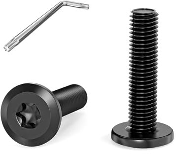 Dayalo 20 Stück M5 x 20 Schrauben, Flachkopfschrauben, Torx Schrauben, Edelstahl A2 V2A Vollgewinde, Schwarzes Oxid, mit Torx Schlüssel