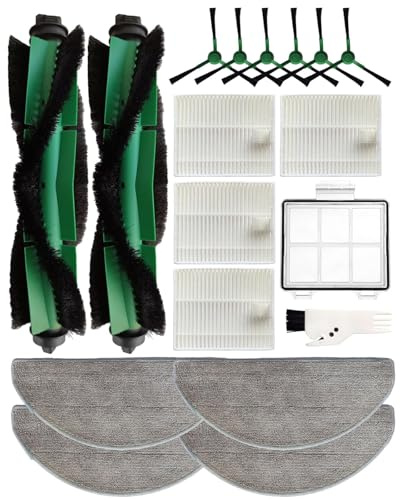 iRobacc 18 Juego de Accesorios para iRobot Roomba 105 Combo/Roomba Combo Essential/Roomba Combo 2 Essential: 2 Cepillo Principal, 4 Toallitas, 4 Filtros, 6 Cepillos Laterales