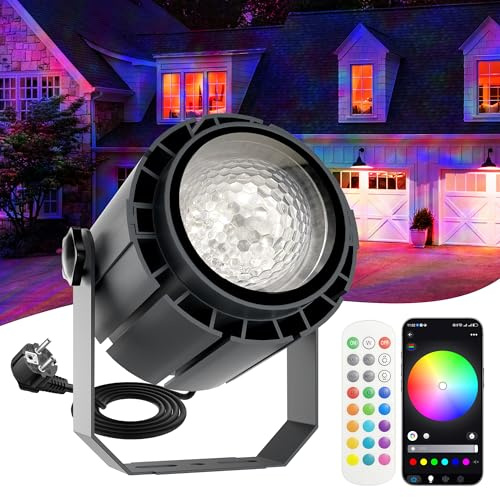 Yotivki Wasserlichtprojektor mit APP & RF Steuerung – IP65 Wasserdicht, RGBW Farbwechsel, Musik-Sync für Garten, Pool & Veranstaltungen – Große Abdeckung, Einfache Installation