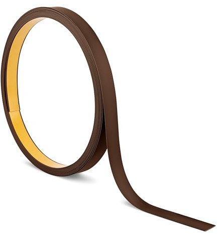 Quest Flachleiste PVC 20 mm selbstklebend, flexibel - Braun, 10 m | Dekorative Zierleiste & Wandleiste, flexibel und leicht zuschneidbar, für Wände, Möbel & Fensterrahmen, innen