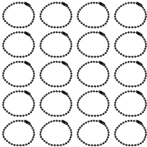 sourcing map 50Pcs 5 Inch Ball Bead Chain, Metal Ball Chain with Connectors for Keychain Hanging Ornament Tag Jewelry Necklace Christmas Decoration,Black