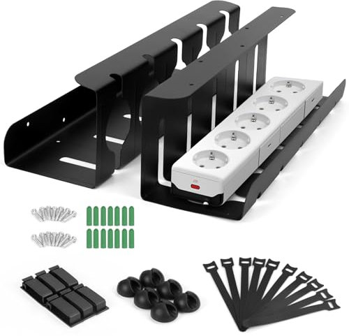 Gaethra Canalina Passacavi Scrivania per il Kabelmanagement, Porta Cavi Sotto Scrivania Ideale per Home Office e Postazioni di Lavoro, con 22 Accessori per la Gestione dei Cavi