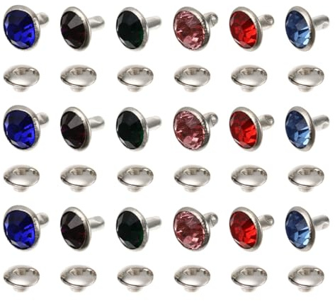 Garneck 120 Stück Strassnieten 8mm Für Leder Und Kleidung – Kristallnieten Für Kreatives Basteln - Schmucknieten Für Handtaschen - Gürtel Und DIY Projekte – Hochwertige Deko Für