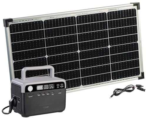revolt Notstrom: Powerstation & Solar-Generator, 230 Wh, 230 V, 300 W & Solarpanel 60 W (Akku Station, Powerstation für Camping, Pack)