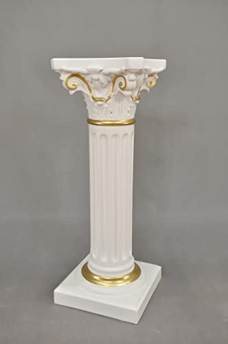 Cinar Dekorative Säule im Antiken Stil, Beistelltisch Blumenständer 75 cm Höhe,