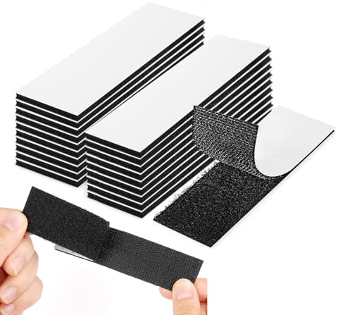 20 PCS velcro tape self adhesive, 20mm x 100mm double sided velcro tape, Extra Strong, Hook & Loop Self Adhesive Sticky Perfect for Room Décor & Home, Office, Garage Use