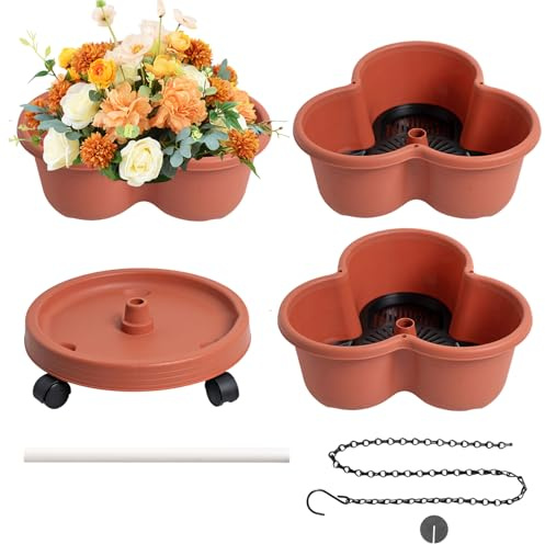 Macetero Vertical - Macetero de Fresa - de plantación de 3 Pisos con Ruedas extraíbles para Verduras, Flores, Fresas, Cocina, Interior, Exterior, balcón, terraza