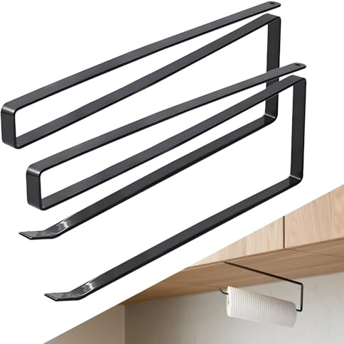 2 Stück Küchenrollenhalter Ohne Bohren,Stabiler Küchenpapierhalter,Papier Handtuch Rollenhalter,Küchenrollenhalter Wand,Papierrollenhalter Für Küche Badezimmer Aufbewahrung Organisation(Schwarz)