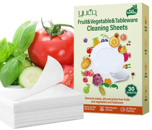 Pastiglie lavastoviglie 120 Pastiglie, Detergente Frutta Verdura, Tensioattivi Origine Vegetale, Biodegradabile, Pulizia Potente, Solubilità Rapida, per stoviglie, frutta verdura, Limone (4 x 30 Pods)