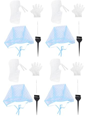 Mobestech Kit per Mèches con Cuffia Monouso Forata Gancio e Pennello per Tintura Chioma Set Completo per Colpi di Sole Professionali a Casa e Salone Adatto a Tutti i Tipi di Chioma