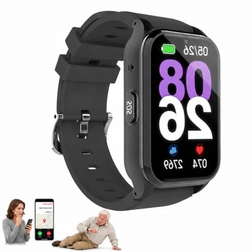 Montre Intelligente SOS pour Seniors avec Traceur GPS 4G et Alerte Chute