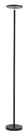 LeuchtenDirekt LED Stehleuchte Deckenfluter schwarz, dimmbar, schwenkbar | Tastdimmer, Warmweiß, 3000 Kelvin, IP20