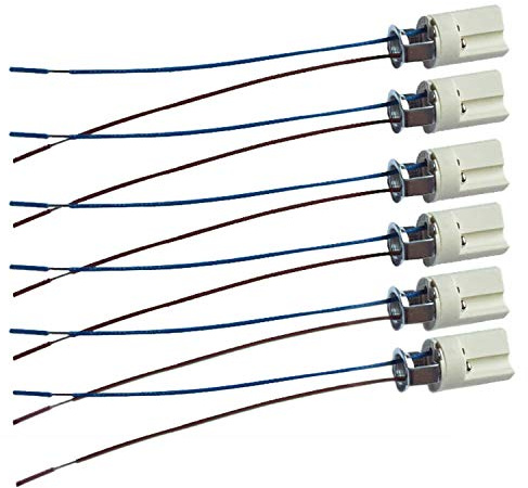 6pcs G9 Base Socket Ceramic Lamp Holder Halogen Lamp Holder with 9 Leads G9 Connector LED Aging Test Lamp Bracket