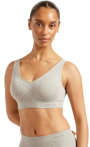 Boody Women’s Seamless Padded Crop Bra | Bras for Women | Seamfree Comfort Bamboo Bralette | Non-Adjustable Straps