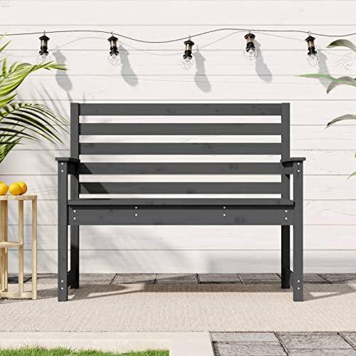 ZEYUAN Gartenbank, Sitzbank Outdoor, Parkbank, Balkon Bank Kleiner Balkon, Garten Bänke, Park Benches, Grau 109x48x91,5 cm Massivholz Kiefer