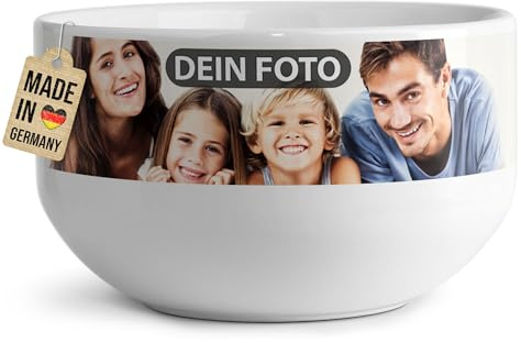 Print Royal PR Müslischale mit Foto selbst gestalten - Personalisierte Schüssel bedrucken - Individuelle Fotogeschenke zum Geburtstag, Weihnachten | Keramik, 500 ml