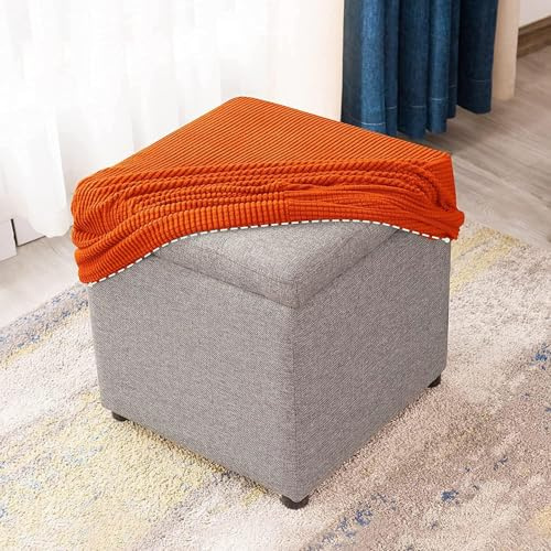 uyeoco Hockerbezug Fußhocker Quadratisch 40x40/50x50 Stretch Ottoman Cover Ottomane Schonbezug Hocker Hussen für Fußhocker Stretch Ottomane Abdeckung Hocker Protector Hockerabdeckung(S,40X40CM)