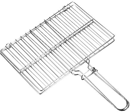 FONDOTIN Parrilla De Pescado Engrosada Antiadherente Para Barbacoa De Exterior Cesta Para Asar Pescado De Picnic