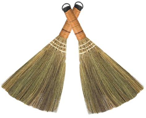 Balai de Nettoyage à Main 2 Pièces en Herbe pour Chambre et Bureau | Finition Soignée, Usage Sûr, Entretien Ménager, Balais de Table, Brosse à Poussière
