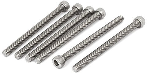 Uxcell M6 x 80mm Thread 304 Stainless Steel Hex Socket Head Cap Screw Bolt DIN912 6pcs