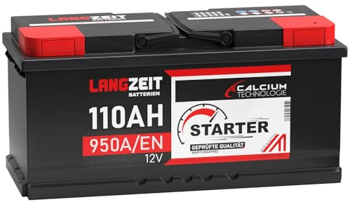 LANGZEIT Autobatterie 110Ah 12V 950A/EN ersetzt Batterie 100Ah 105Ah