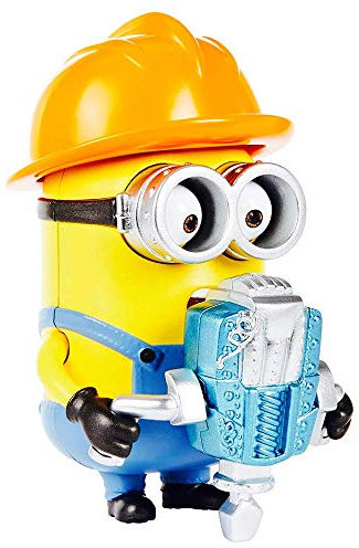 Mattel Minions GMF03 : Auf der Suche nach dem Mini-Boss Loud N’ Rowdy Dave, sprechende Actionfigur mit Presslufthammer, Filmfigur-Spielzeug, für Kinder ab 4 Jahren